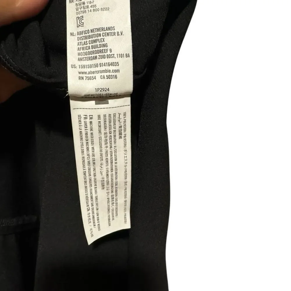 Abercrombie & Fitch Black Wrap Asymmetrical Tie Waist  Maxi Dress